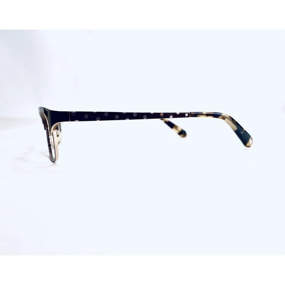 Kate Spade Brown & Gold Cat Eye Polka Dot Temple Glasses Leticia 52 16 135